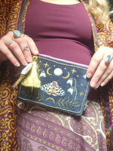 Load image into Gallery viewer, Embroidered Moth Pouch Bag www.karmaripon.co.uk