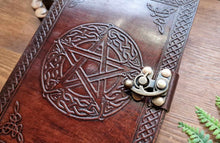 Load image into Gallery viewer, pentacle leather journal www.karmaripon.co.uk
