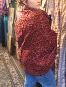 Warm indian shawl with tassels www.karmaripon.co.uk