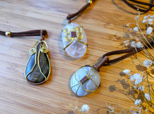 Wire Wrapped Gemstone Necklace