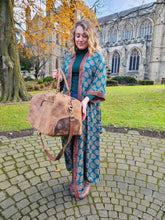Load image into Gallery viewer, Leather over night duffel bag www.karmaripon.co.uk