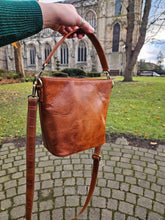 Load image into Gallery viewer, Leather Bucket Handbag www.karmaripon.co.uk