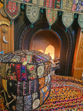 Load image into Gallery viewer, Turquoise Indian Pouffe www.karmaripon.co.uk