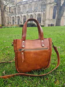 Ladies Tan Leather Handbag - Everyday Handbag www.karmaripon.co.uk