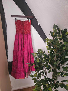 Pink Repurposed Sari Zara Skirt www.karmaripon.co.uk