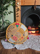 Load image into Gallery viewer, Yellow Indian Pouffe www.karmaripon.co.uk