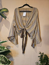 Load image into Gallery viewer, Repurposed Sari Butterfly Top UK 14-18 L