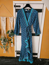 Load image into Gallery viewer, Amrita Boho Frill wrap Dress UK 10-12  www.karmaripon.co.uk