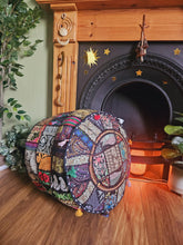 Load image into Gallery viewer, Black Indian Pouffe