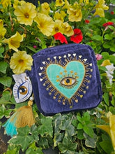 Load image into Gallery viewer, Embroidered Eye Pouch Bag www.karmaripon.co.uk