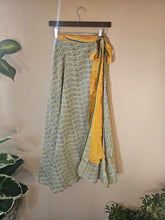 Load image into Gallery viewer, Repurposed Sari Wrap Skirt www.karmaripon.co.uk