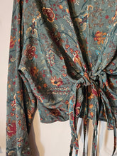 Load image into Gallery viewer, Repurposed Sari Butterfly Top UK 14-18 L
