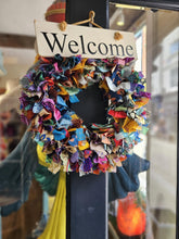 Load image into Gallery viewer, Repurposed Sari Wreaths