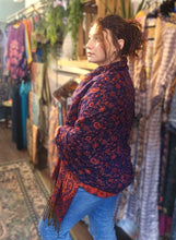Load image into Gallery viewer, Warm indian shawl with tassels www.karmaripon.co.uk