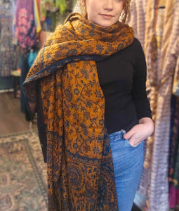 Warm indian shawl with tassels www.karmaripon.co.uk