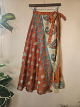 Load image into Gallery viewer, Repurposed Sari Wrap Skirt www.karmaripon.co.uk