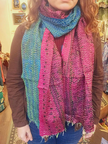 Kantha Stitch Scarf www.karmaripon.co.uk