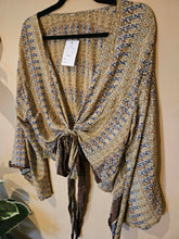 Load image into Gallery viewer, Repurposed Sari Butterfly Top UK 14-18 L