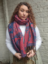 Load image into Gallery viewer, Warm indian shawl with tassels www.karmaripon.co.uk