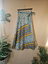 Load image into Gallery viewer, Repurposed Sari Wrap Skirt www.karmaripon.co.uk