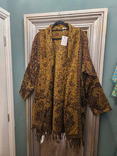 Load image into Gallery viewer, Tassel Shawl Coat/cardigan Brown www.karmaripon.co.uk
