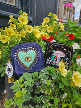 Load image into Gallery viewer, Embroidered Eye Pouch Bag www.karmaripon.co.uk