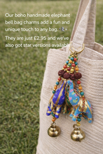 Load image into Gallery viewer, Beaded Boho Elephant Bag Charm www.karmaripon.co.uk