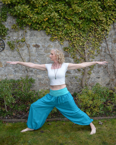 Turquoise Italian Yoga/Lounge Pants  www.karmaripon.co.uk