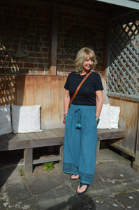Jute trousers www.karmaripon.co.uk