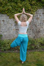 Load image into Gallery viewer, Turquoise Italian Yoga/Lounge Pants  www.karmaripon.co.uk