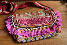 Load image into Gallery viewer, Black Bandhani Patchwork Handbag www.karmaripon.co.uk
