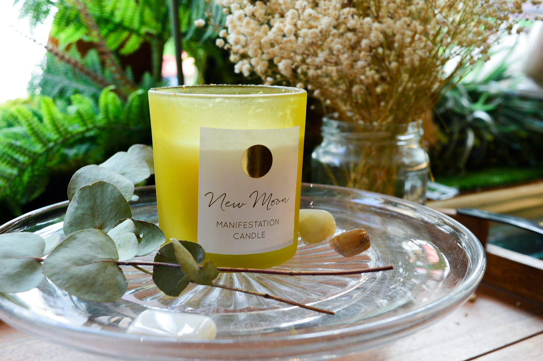 New moon Manifestation Candle www.karmaripon.co.uk