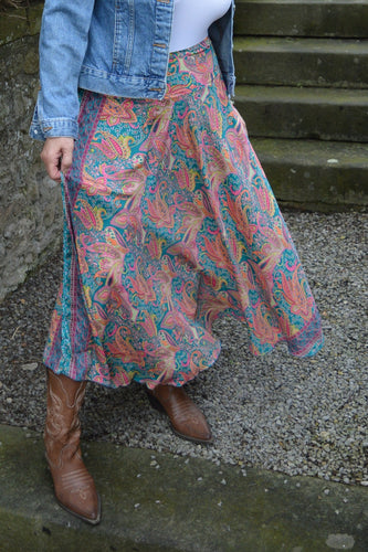 Multicoloured Purna Skirt UK 16+  www.karmaripon.co.uk