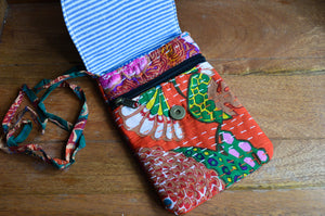 Kantha stitch Small Cross body Bag