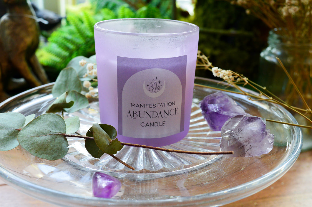 Manifestation Abundance Candle www.karmaripon.co.uk
