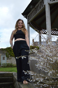 Tanvi Black Jute Trousers www.karmaripon.co.uk