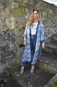 Grey Repurposed Sari Kimono www.karmaripon.co.uk