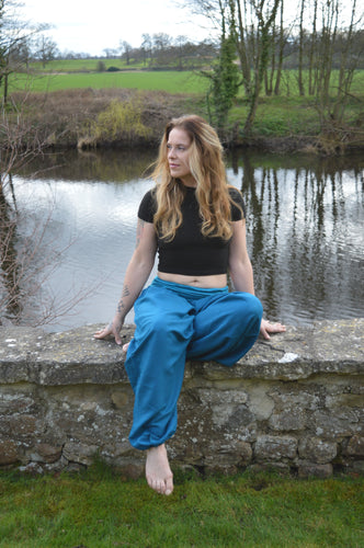 Teal Italian Yoga/Lounge Pants www.karmaripon.co.uk