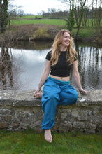 Load image into Gallery viewer, Teal Italian Yoga/Lounge Pants www.karmaripon.co.uk