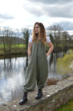 Load image into Gallery viewer, Kaveri khaki Dungarees  www.karmaripon.co.uk