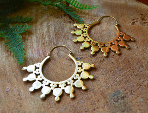 Brass Sun Burst Indian Earrings