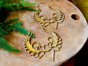 Brass Indian Earrings www.karmaripon.co.uk