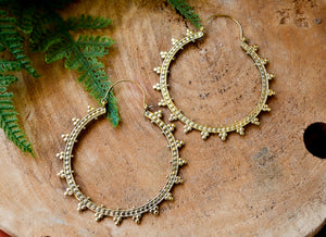 Brass studded hoop Indian Earrings