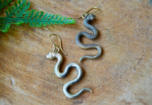 Brass Snake Indian Earrings