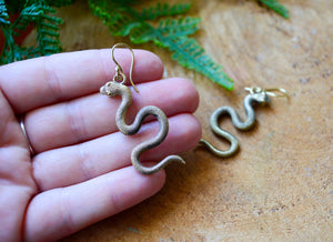 Brass Snake Indian Earrings
