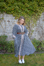 Load image into Gallery viewer, Black Repurposed Sari Laxmi kaftan Dress www.karmaripon.co.uk