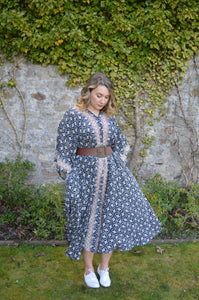 Black Repurposed Sari Laxmi kaftan Dress www.karmaripon.co.uk
