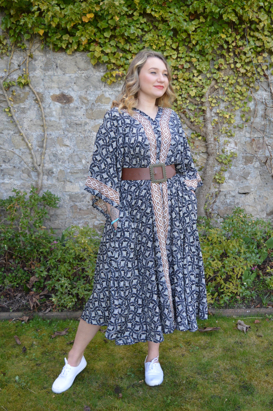 Black Repurposed Sari Laxmi kaftan Dress www.karmaripon.co.uk