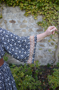 Black Repurposed Sari Laxmi kaftan Dress www.karmaripon.co.uk