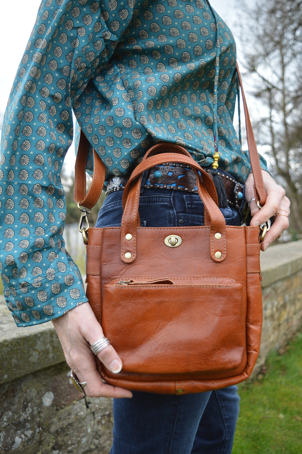 Ladies Tan Leather Handbag - Everyday Handbag